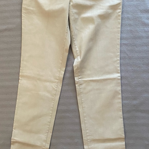 Women’s cotton pants size 42 European, cream color with multi-color detail - Picture 5 of 8